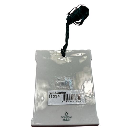 Donagal Belleek creamy white porcelain castle ornament green shamrock details - Picture 3 of 5